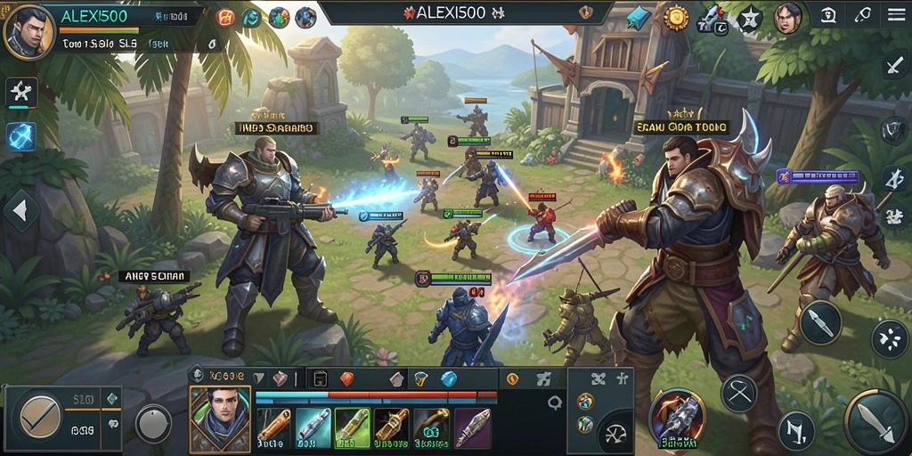 Menampilkan gameplay seru dan strategi dalam ALEXIS500.