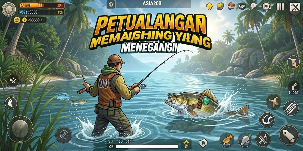 Tangkapan ikan yang beragam dalam gameplay ASIA200.