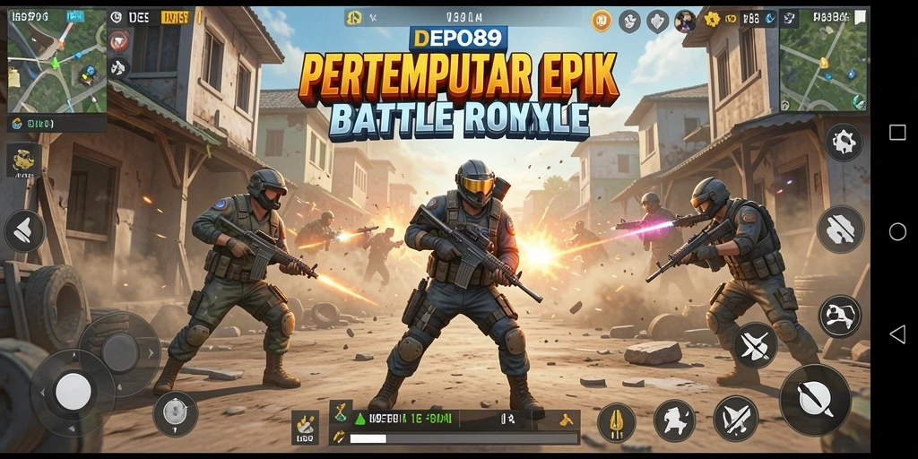 Tampilan aksi seru dari gameplay DEPO89 Battle Royale.
