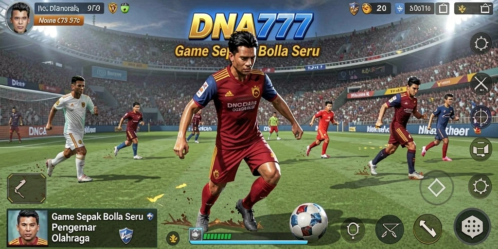 Tampilan gameplay seru dari game sepak bola DNA777.