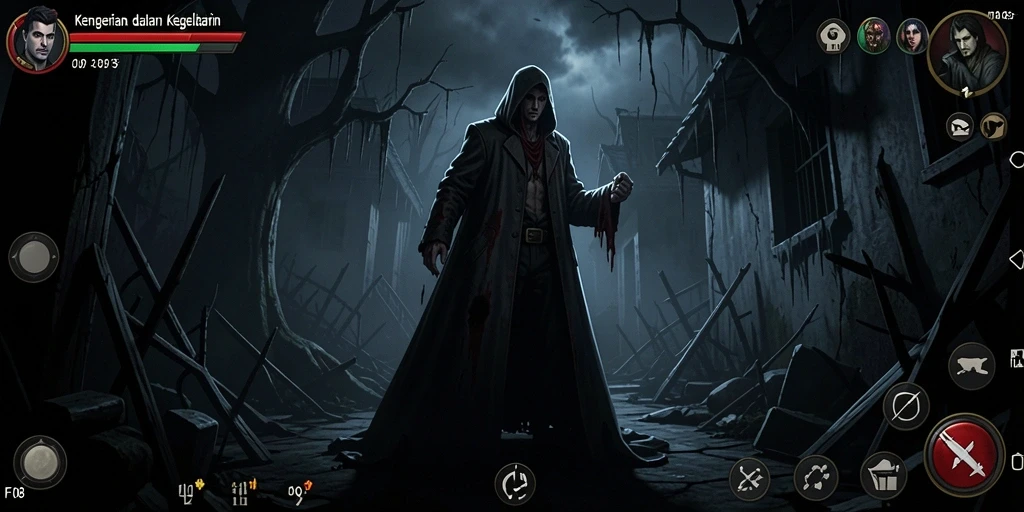 Gameplay F08 yang menegangkan dalam suasana mencekam.