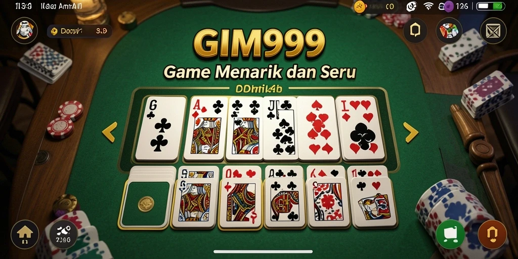 Tampilan gameplay GIM999 yang penuh aksi dalam permainan domino.