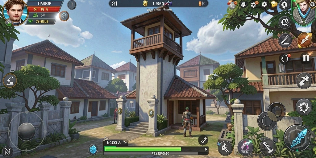 Gameplay menara pertahanan seru dalam HARAPJP yang menantang.