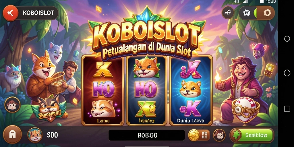 Screenshot gameplay menampilkan petualangan seru dan karakter menarik di KOBOISLOT.