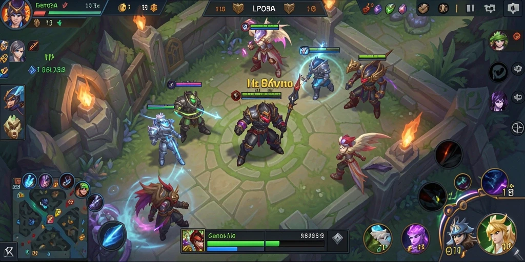 Tangkapan layar menunjukkan aksi seru dalam gameplay MOBA