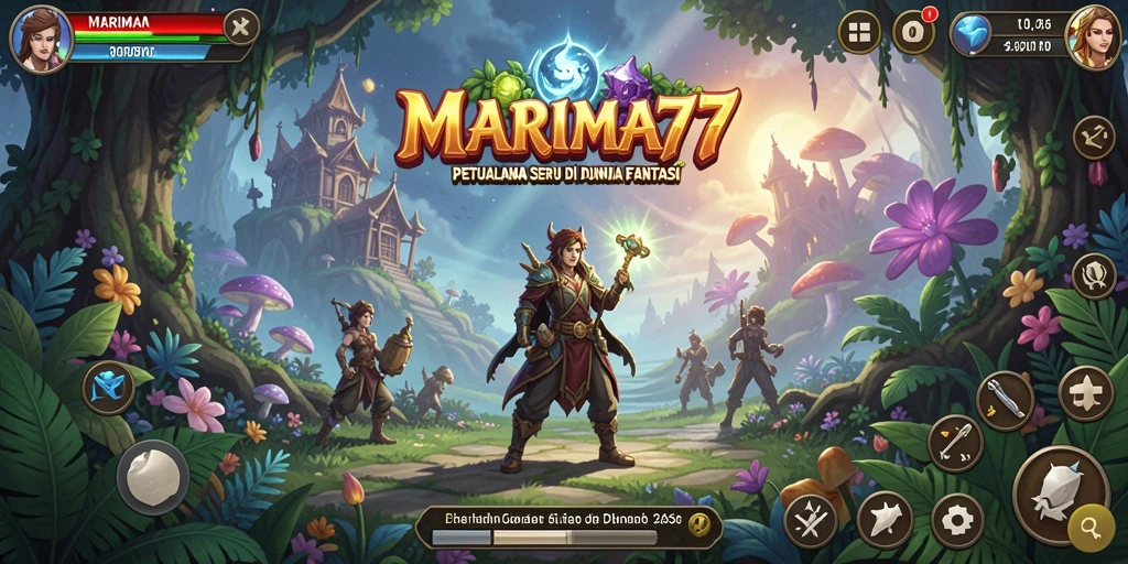 Tangkapan layar utama dari gameplay <strong>MARIMA77</strong> menunjukkan petualangan seru yang menanti.