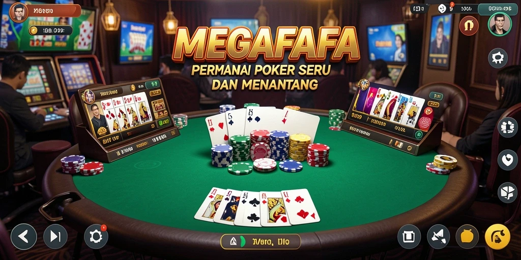 Tampilan gameplay Poker yang seru dan mendebarkan di MEGAFAFA.