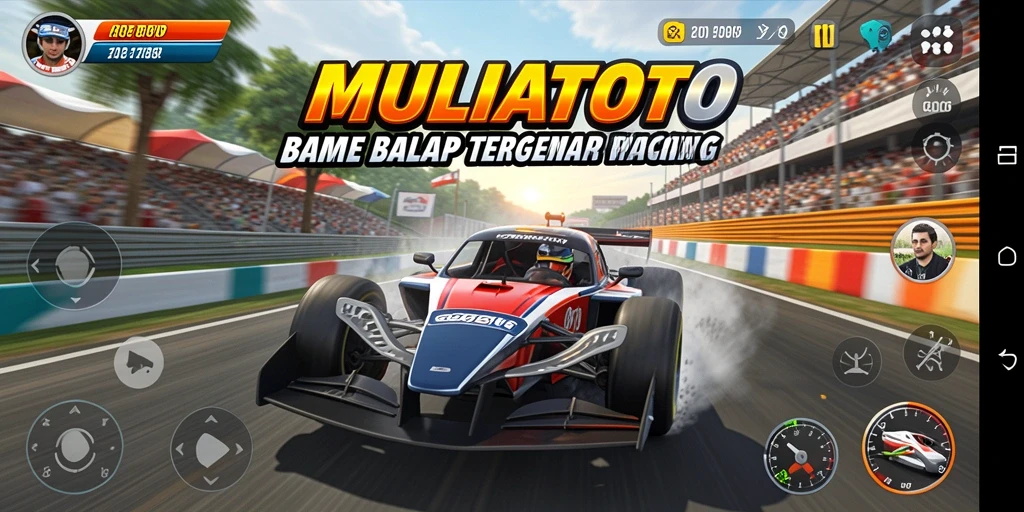 Tampilan gameplay menarik dari balapan seru di MULIATOTO.