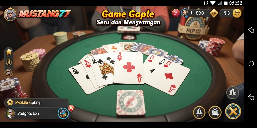 Tampilan gameplay Gaple yang seru dan menantang.