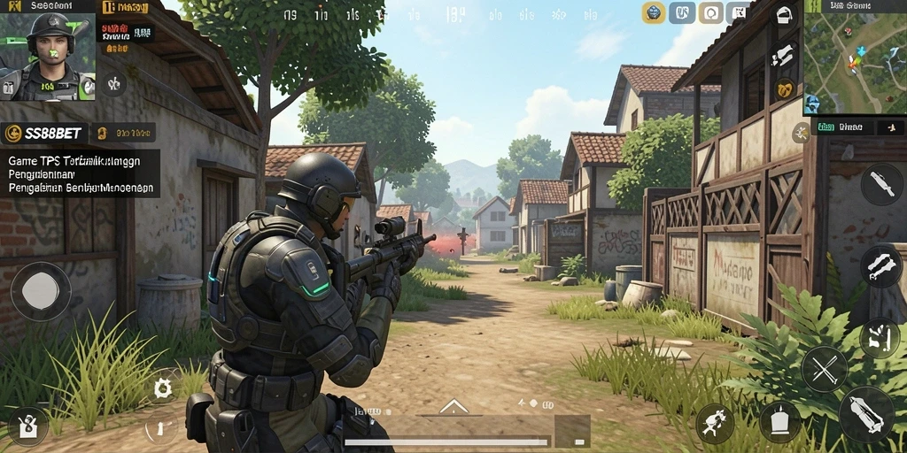 Screenshot gameplay SS88BET yang menampilkan aksi TPS mendebarkan.