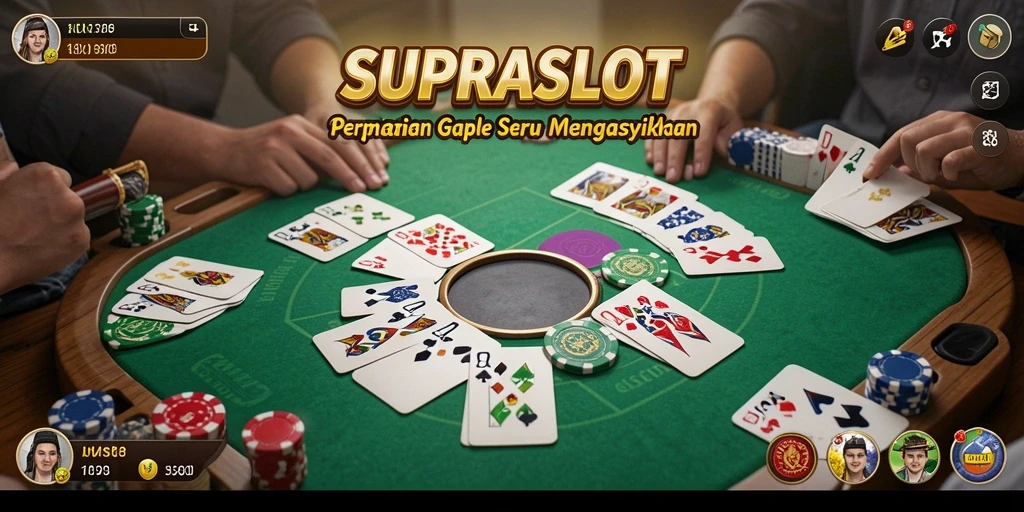Tampilan menarik dari gameplay SUPRASLOT yang menampilkan Gaple seru.
