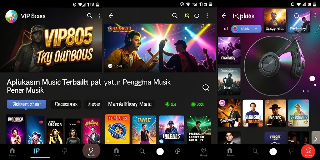 Tampilan gameplay VIP805 dengan alat musik virtual yang menarik.