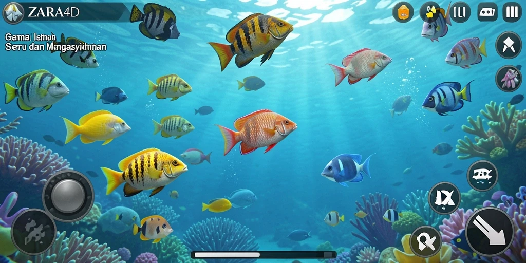 Tangkapan layar gameplay ZARA4D yang penuh aksi tembak ikan.